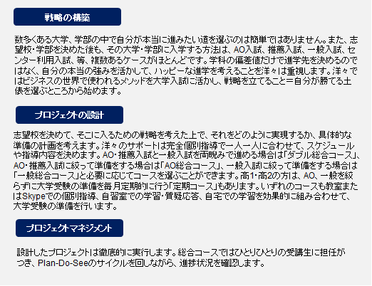 洋々のサポートの特長